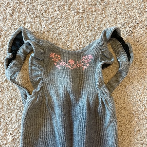 Janie and Jack Baby Grey and Pink Corduroy Overalls - Picture 2 of 11